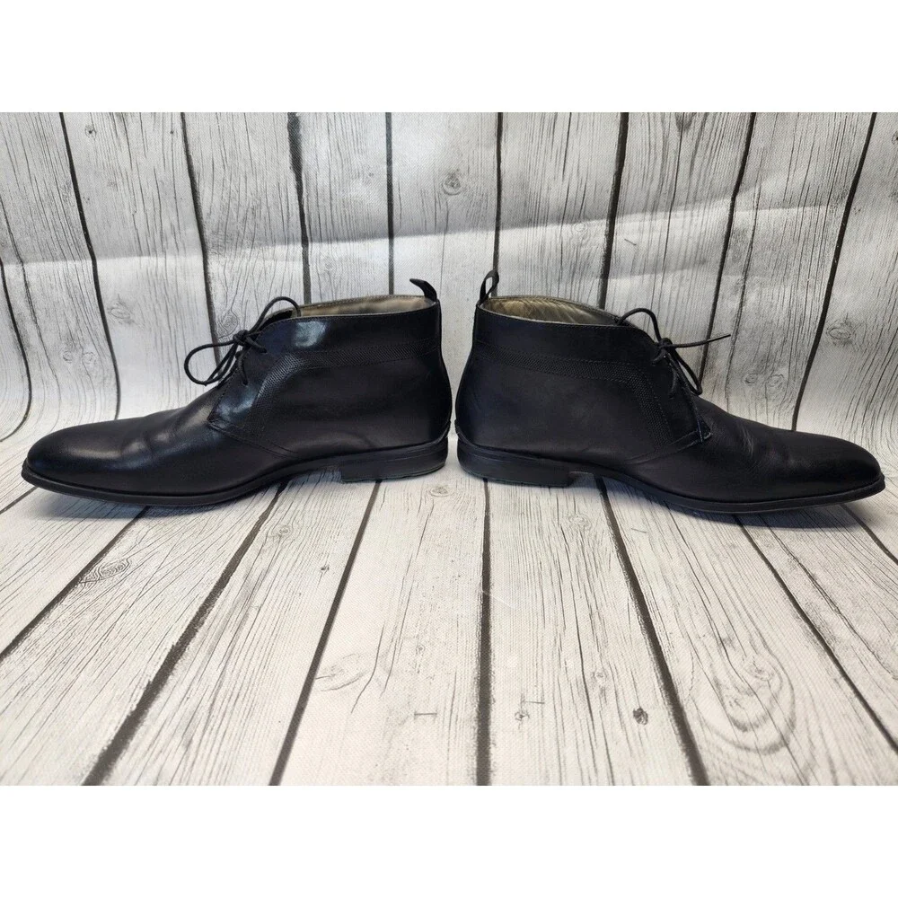 Clarks Gleeson Hi Gore-Tex Boots Mens 10 M Black Leather Ankle Chukka Waterproof